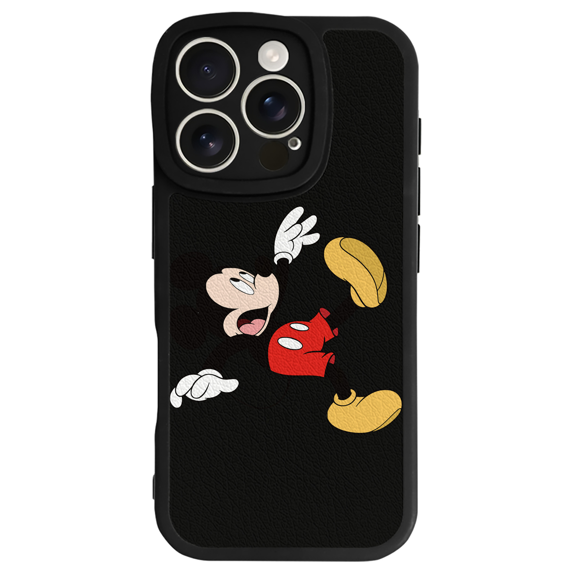 （画像用） ミッキーマウス Mickey Mouse 【iPhone 16シリーズ対応】シリコンスマホケース（レザー調） 材質：シリコン